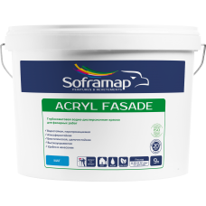 Фасадная гладкая краска на водной основе Soframap Acryl Fasade / Акрил Фасад  9 л