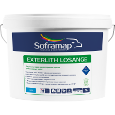 Фасадная гладкая краска на основе растворителя Soframap Exterlith Losange / Экстерлит Лозанж 9л